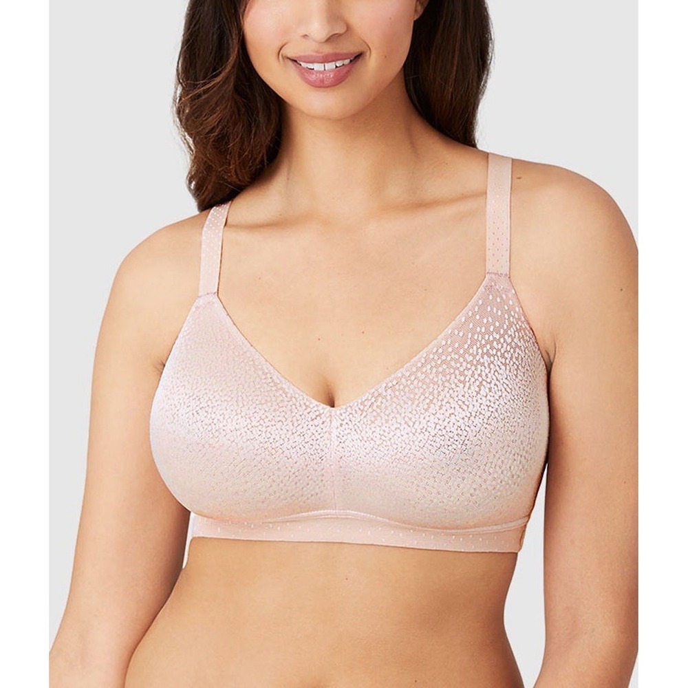 Wacoal Back Appeal Wire Free Bra Size 38DD Rose Dust Back Smoothing 852303